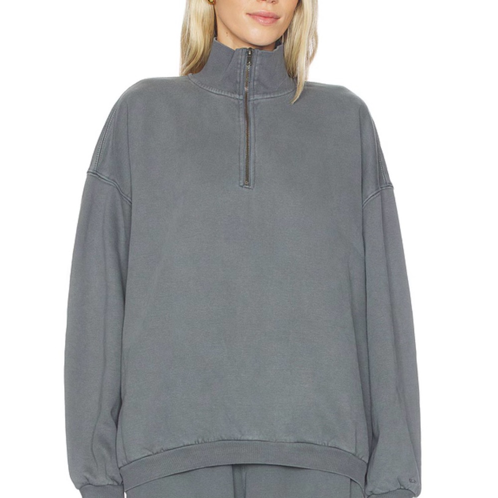 Skims Half Zip Boyfriend Fleece Sweater, XS
